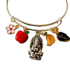 Adjustable God Ganesha Charm Bracelet